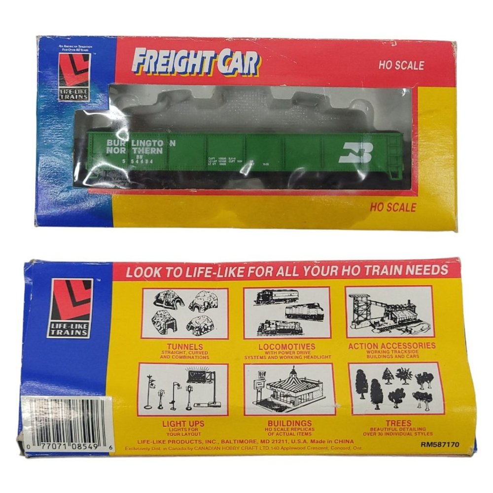 Vintage Life Like Trains Burlington Northern #554484 Gondola Car HO Scale 8549 - Picture 16 of 16